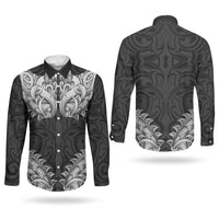New Zealand Ta Moko Couples Matching Short Sleeve Bodycon Dress and Long Sleeve Button Shirt Aotearoa Maori Chest Tattoo Black LT14 - Polynesian Pride