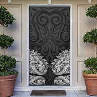 New Zealand Ta Moko Door Cover Aotearoa Maori Chest Tattoo Black LT14 Black - Polynesian Pride