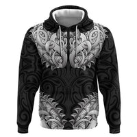 New Zealand Ta Moko Hoodie Aotearoa Maori Chest Tattoo Black LT14 Pullover Hoodie Black - Polynesian Pride