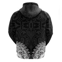 New Zealand Ta Moko Hoodie Aotearoa Maori Chest Tattoo Black LT14 - Polynesian Pride