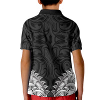 New Zealand Ta Moko Kid Polo Shirt Aotearoa Maori Chest Tattoo Black LT14 - Polynesian Pride