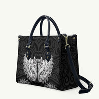 New Zealand Ta Moko Leather Bag Aotearoa Maori Chest Tattoo Black LT14 Black - Polynesian Pride