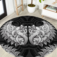New Zealand Ta Moko Round Carpet Aotearoa Maori Chest Tattoo Black LT14 Black - Polynesian Pride