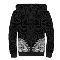 New Zealand Ta Moko Sherpa Hoodie Aotearoa Maori Chest Tattoo Black LT14 - Polynesian Pride