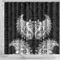New Zealand Ta Moko Shower Curtain Aotearoa Maori Chest Tattoo Black LT14 - Polynesian Pride
