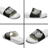 New Zealand Ta Moko Slide Sandals Aotearoa Maori Chest Tattoo Black LT14 - Polynesian Pride