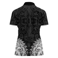 New Zealand Ta Moko Women Polo Shirt Aotearoa Maori Chest Tattoo Black LT14 - Polynesian Pride