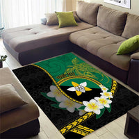 Personalised PNG Enga Provins Area Rug Papua New Guinea Plumeria Melanesian Pattern - Polynesian Pride