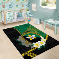 Personalised PNG Enga Provins Area Rug Papua New Guinea Plumeria Melanesian Pattern - Polynesian Pride