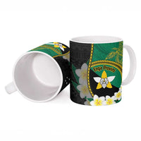 Personalised PNG Enga Provins Ceramic Mug Papua New Guinea Plumeria Melanesian Pattern LT14 - Polynesian Pride