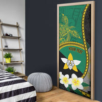 Personalised PNG Enga Provins Door Cover Papua New Guinea Plumeria Melanesian Pattern - Polynesian Pride