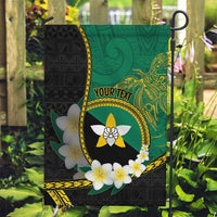 Personalised PNG Enga Provins Garden Flag Papua New Guinea Plumeria Melanesian Pattern - Polynesian Pride