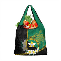 Personalised PNG Enga Provins Grocery Bag Papua New Guinea Plumeria Melanesian Pattern - Polynesian Pride