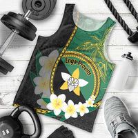 Personalised PNG Enga Provins Men Tank Top Papua New Guinea Plumeria Melanesian Pattern - Polynesian Pride