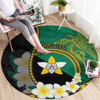 Personalised PNG Enga Provins Round Carpet Papua New Guinea Plumeria Melanesian Pattern - Polynesian Pride