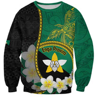 Personalised PNG Enga Provins Sweatshirt Papua New Guinea Plumeria Melanesian Pattern - Polynesian Pride