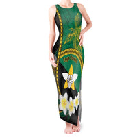 Personalised PNG Enga Provins Tank Maxi Dress Papua New Guinea Plumeria Melanesian Pattern - Polynesian Pride