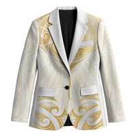 Gold White New Zealand Manta Ray Blazer Aotearoa Maori Haehae - Polynesian Pride
