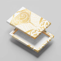 Gold White New Zealand Manta Ray Canvas Wall Art Aotearoa Maori Haehae - Polynesian Pride