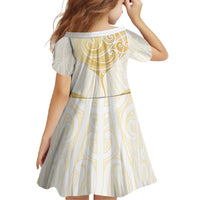 Gold White New Zealand Manta Ray Family Matching Summer Maxi Dress and Hawaiian Shirt Aotearoa Maori Haehae - Polynesian Pride