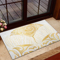 Gold White New Zealand Manta Ray Rubber Doormat Aotearoa Maori Haehae - Polynesian Pride