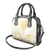 Gold White New Zealand Manta Ray Shoulder Handbag Aotearoa Maori Haehae - Polynesian Pride