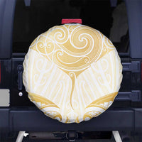 Gold White New Zealand Manta Ray Spare Tire Cover Aotearoa Maori Haehae - Polynesian Pride