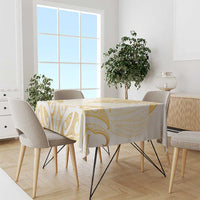 Gold White New Zealand Manta Ray Tablecloth Aotearoa Maori Haehae - Polynesian Pride