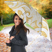 Gold White New Zealand Manta Ray Umbrella Aotearoa Maori Haehae - Polynesian Pride