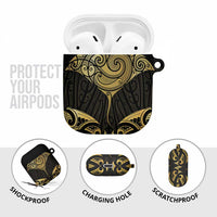 Gold Black New Zealand Manta Ray AirPods Case Aotearoa Maori Haehae - Polynesian Pride