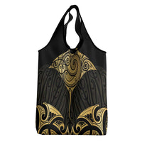 Gold Black New Zealand Manta Ray Grocery Bag Aotearoa Maori Haehae - Polynesian Pride