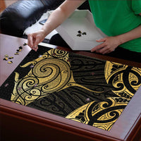 Gold Black New Zealand Manta Ray Puzzle Aotearoa Maori Haehae - Polynesian Pride