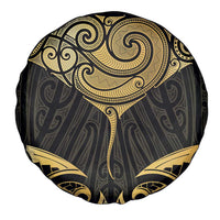 Gold Black New Zealand Manta Ray Spare Tire Cover Aotearoa Maori Haehae - Polynesian Pride
