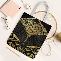 Gold Black New Zealand Manta Ray Tote Bag Aotearoa Maori Haehae - Polynesian Pride