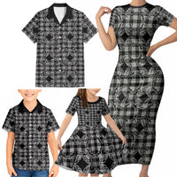 Eleele Hawaii Iwa Bird Palaka Motifs Family Matching Short Sleeve Bodycon Dress and Hawaiian Shirt LT14 - Polynesian Pride