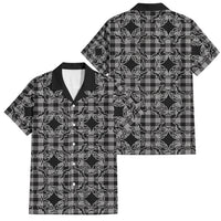 Eleele Hawaii Iwa Bird Palaka Motifs Family Matching Tank Maxi Dress and Hawaiian Shirt LT14 Dad's Shirt - Short Sleeve Black - Polynesian Pride