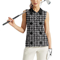 Eleele Hawaii Iwa Bird Palaka Motifs Women Sleeveless Polo Shirt LT14 - Polynesian Pride