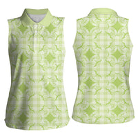 Omaomao Hawaii Iwa Bird Palaka Motifs Women Sleeveless Polo Shirt LT14 - Polynesian Pride