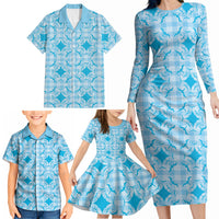 Polu Hawaii Iwa Bird Palaka Motifs Family Matching Long Sleeve Bodycon Dress and Hawaiian Shirt LT14 - Polynesian Pride