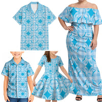Polu Hawaii Iwa Bird Palaka Motifs Family Matching Off Shoulder Maxi Dress and Hawaiian Shirt LT14 - Polynesian Pride