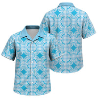 Polu Hawaii Iwa Bird Palaka Motifs Family Matching Off Shoulder Maxi Dress and Hawaiian Shirt LT14 Son's Shirt Blue - Polynesian Pride