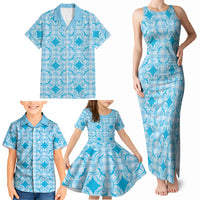 Polu Hawaii Iwa Bird Palaka Motifs Family Matching Tank Maxi Dress and Hawaiian Shirt LT14 - Polynesian Pride