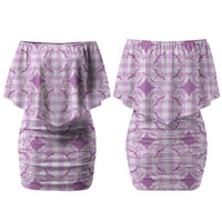 Poni Hawaii Iwa Bird Palaka Motifs Couples Matching Off Shoulder Short Dress and Hawaiian Shirt LT14 - Polynesian Pride