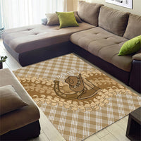 Makue Hawaii Cowboy Palaka Motifs Personalised Area Rug Paniolo Festival Puakenikeni Lei LT14 - Polynesian Pride