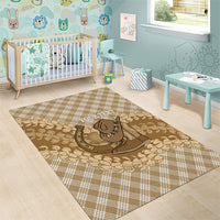Makue Hawaii Cowboy Palaka Motifs Personalised Area Rug Paniolo Festival Puakenikeni Lei LT14 - Polynesian Pride