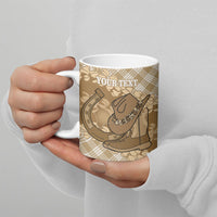 Makue Hawaii Cowboy Palaka Motifs Personalised Ceramic Mug Paniolo Festival Puakenikeni Lei LT14 - Polynesian Pride