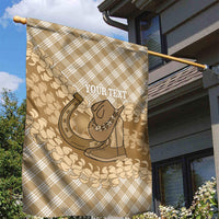 Makue Hawaii Cowboy Palaka Motifs Personalised Garden Flag Paniolo Festival Puakenikeni Lei LT14 - Polynesian Pride