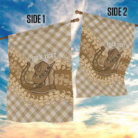 Makue Hawaii Cowboy Palaka Motifs Personalised Garden Flag Paniolo Festival Puakenikeni Lei LT14 - Polynesian Pride