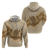 Makue Hawaii Cowboy Palaka Motifs Personalised Hoodie Paniolo Festival Puakenikeni Lei LT14 - Polynesian Pride