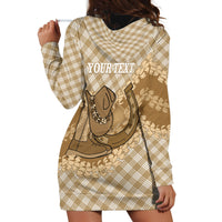 Makue Hawaii Cowboy Palaka Motifs Personalised Hoodie Dress Paniolo Festival Puakenikeni Lei LT14 - Polynesian Pride